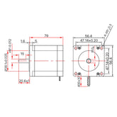 Cloudray Leadshine 573S15 3 phase Nema23 Stepper Motor